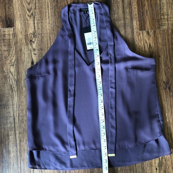 Dynamite Purple Blouse w/Sheer Back V Detail NWT - Picture 6 of 8